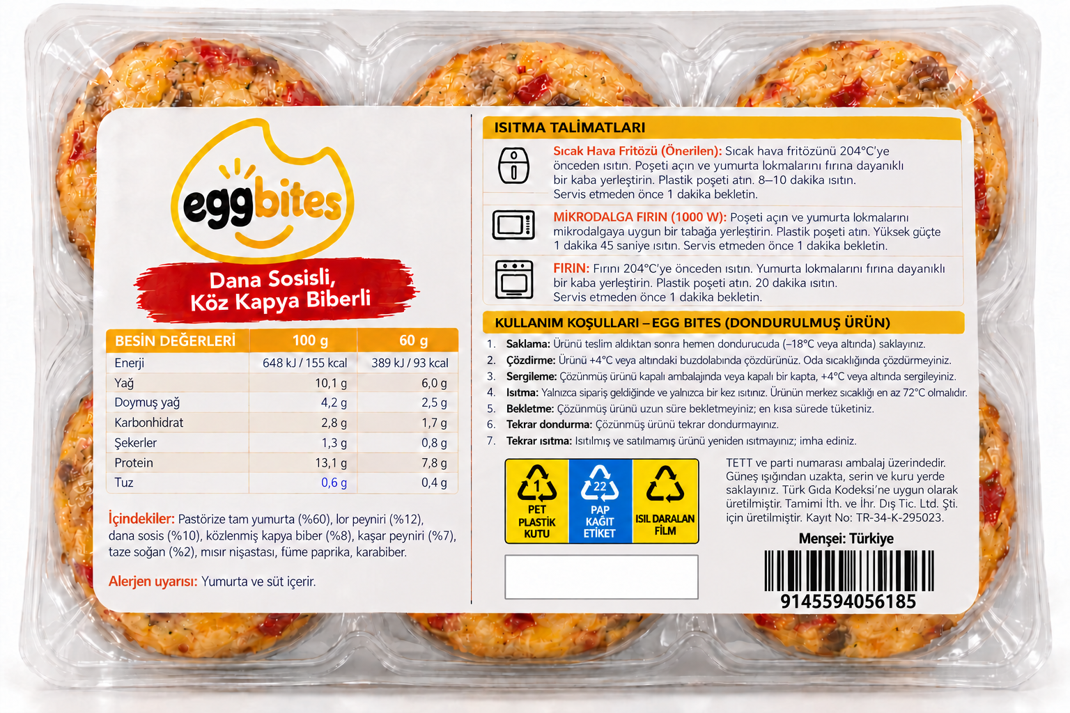 Beef Sausage & Roasted Kapia Pepper Egg Bites package back