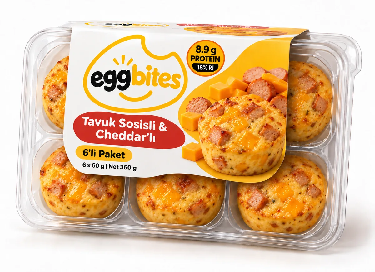 Chicken Sausage & Cheddar Egg Bites pack front