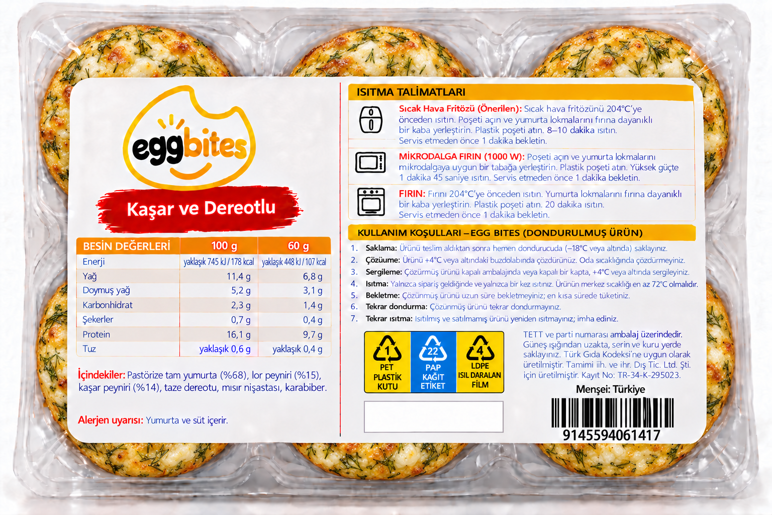 Kashar Cheese & Dill Egg Bites package back
