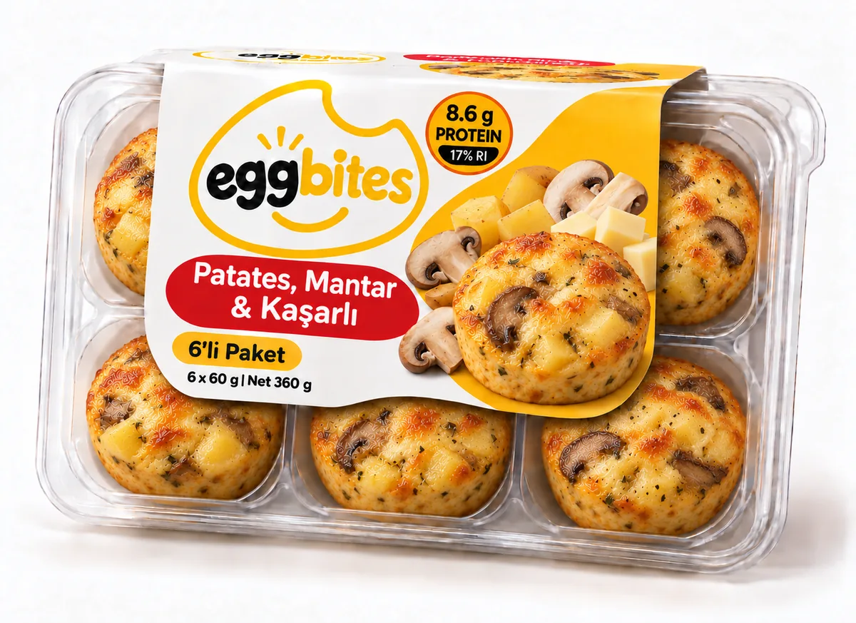 Potato, Mushroom & Kashar Egg Bites pack front